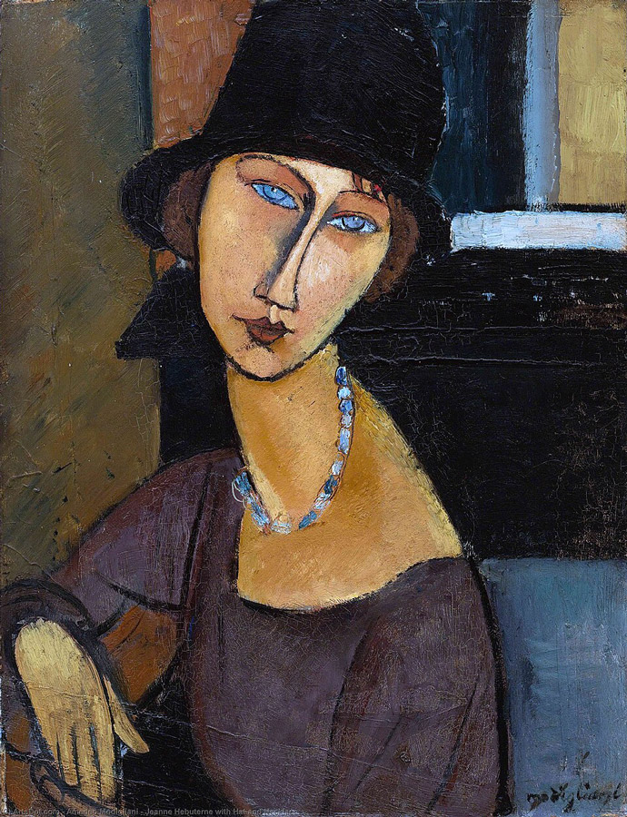 Portretul lui Jeanne Hébuterne cu pălărie și colier (1917)